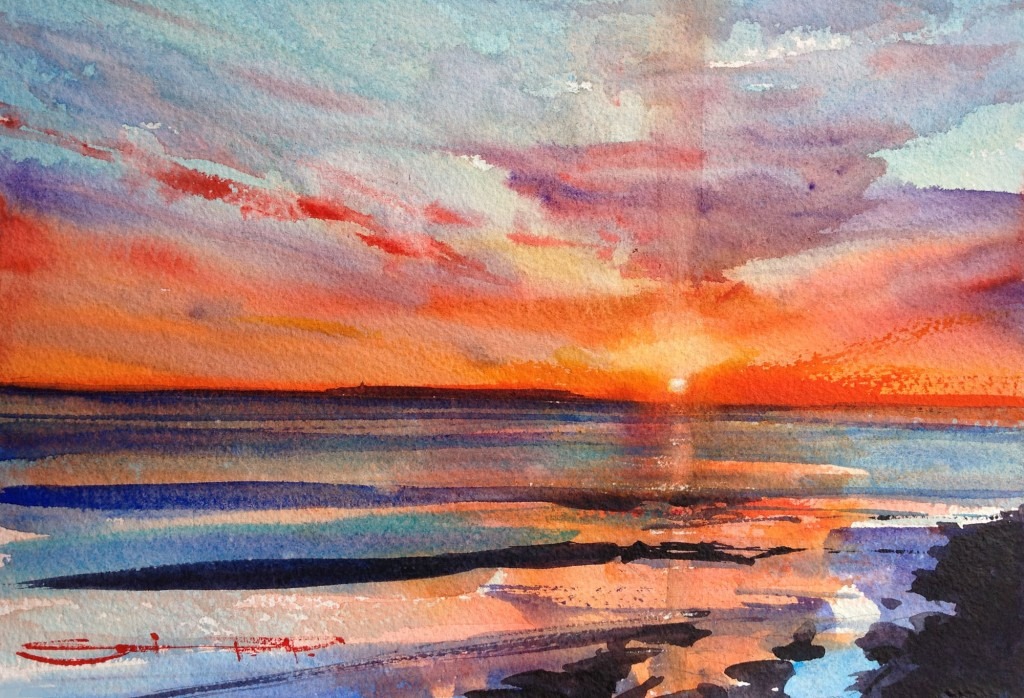 April's No Fool watercolour painting by Steve Pleydell-Pearce available from his Woolacombe Art gallery in North Devon