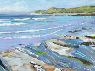 Calm Combesgate painting by Woolacombe artist Steve Pleydell-Pearce