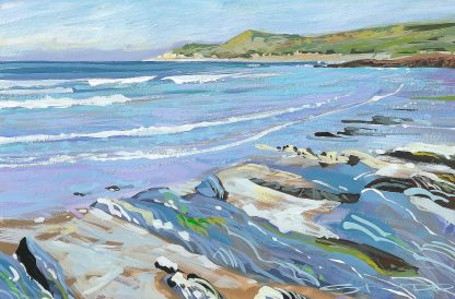 Calm Combesgate painting by Woolacombe artist Steve Pleydell-Pearce