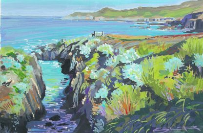 Clear Blue Monday across to Morte Point by woolacombe artist Steve Pleydell-Pearce