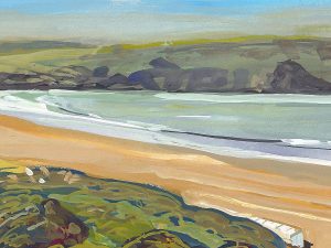 Morning Tide Woolacombe painted by artist Steve Pleydell-Pearce