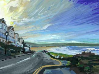 Early morning sunrise painting by Woolacombe landscape artist Steve PP.