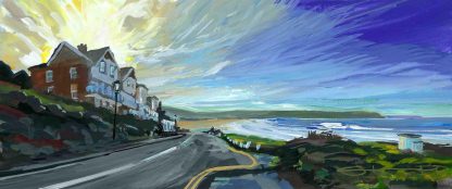 Early morning sunrise painting by Woolacombe landscape artist Steve PP.