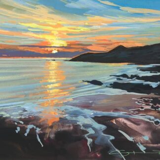 sizzling colourful gouache landscape painting by contemporary landscape painter Steve PP.