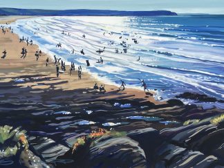 Sunshine Woolacombe Beach - Woolacombe Print