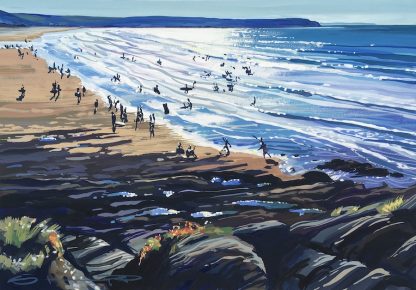 Sunshine Woolacombe Beach - Woolacombe Print