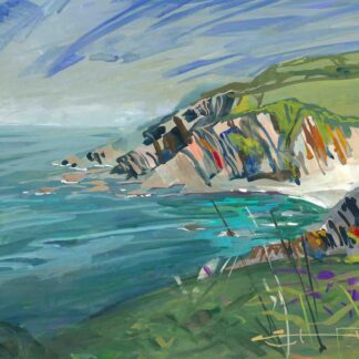 Lee Bay painting by Woolacombe artist Steve PP