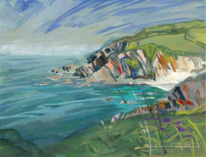 Lee Bay painting by Woolacombe artist Steve PP