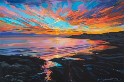 Set the night on fire- Woolacombe art print from Woolacombe artist Steve PP.