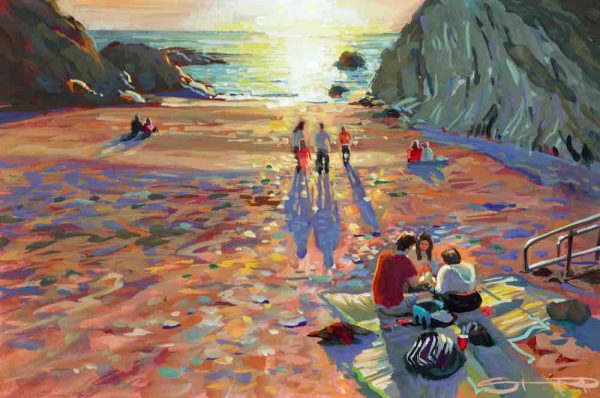 barricane beach sunset painting Steve PP