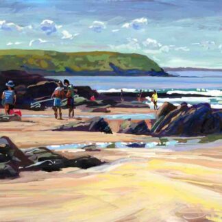 combesgate beach painting by Woolacombe artist Steve PP