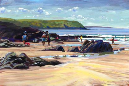 combesgate beach painting by Woolacombe artist Steve PP