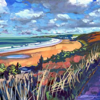 Sunshine and showers over woolacombe beach