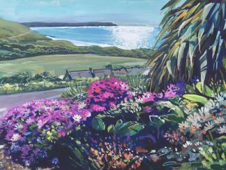 Sand Dunes View Woolacombe beach painting