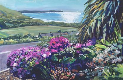 Sand Dunes View Woolacombe beach painting