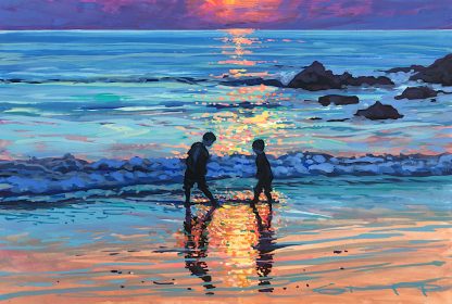 Dipping Toes - Woolacombe Beach Print