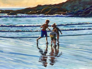 Children searching for shells at the seaside