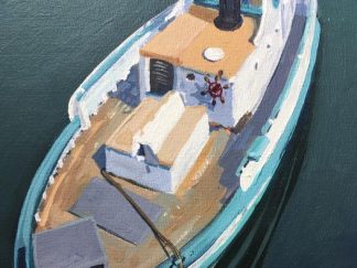 painting of an old boat in San Francisco harbour