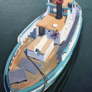 painting of an old boat in San Francisco harbour