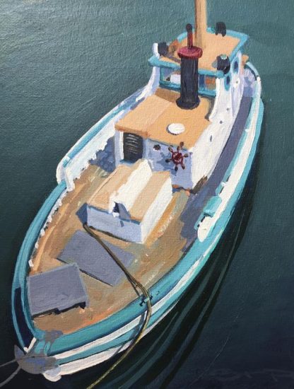 painting of an old boat in San Francisco harbour