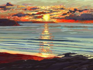 original Woolacombe sunset painting