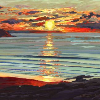 original Woolacombe sunset painting