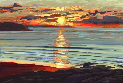 original Woolacombe sunset painting