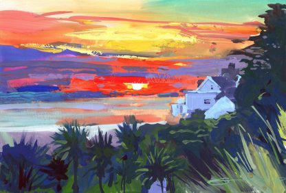 autumn transitions colourful sunset painting Woolacombe North Devon