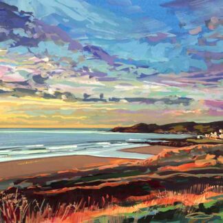Evening Gold- Original Woolacombe Painting - When the day bathes the coast with liquid gold and the sky plays it's evening serenade.