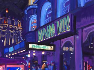 After The Show Novello Theatre London painting by artist Steve PP