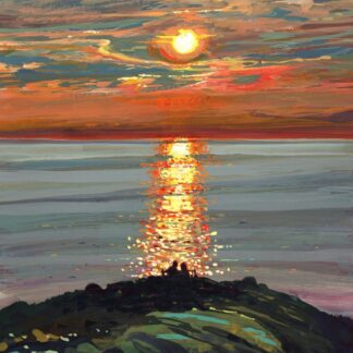 sunset over the sea at Woolacombe North Devon