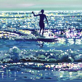 Colourful original surfing painting