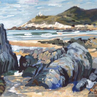 Rockpools and Barricane beach painting