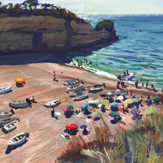 Senhora da Rocha Algarve Portugal Gouache Painting