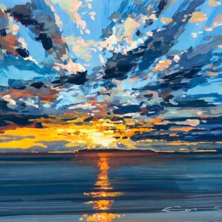 Lundy island north Devon sunset painting Lundy lights Woolacombe