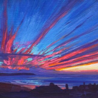 Sunset painting Woolacombe beach