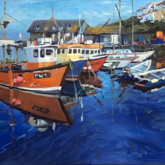 Fishing boats Mevagissey Harbour Cornwall