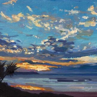 Winter Woolacombe sunset painting