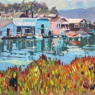 Colourful houseboats in Sausalito California