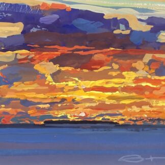 Lundy sunset painting