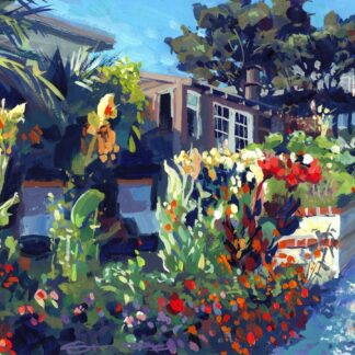 street scene with flowers in Manhattan beach California