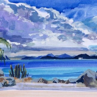 view from Lanzarote to Fuerteventura islands in the atlantic ocean