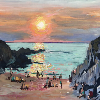 Barricane beach curry nights art print from Woolacombe artist Steve PP