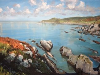 Original Combesgate beach and Morte point painting by Woolacombe artist Steve PP available direct from the artist's studio
