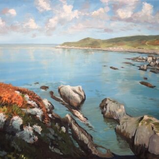 Original Combesgate beach and Morte point painting by Woolacombe artist Steve PP available direct from the artist's studio