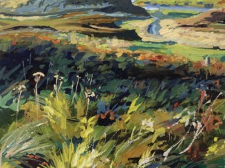 Road Into Woolacombe original gouache painting by Devon landscape painter Steven Pleydell-Pearce