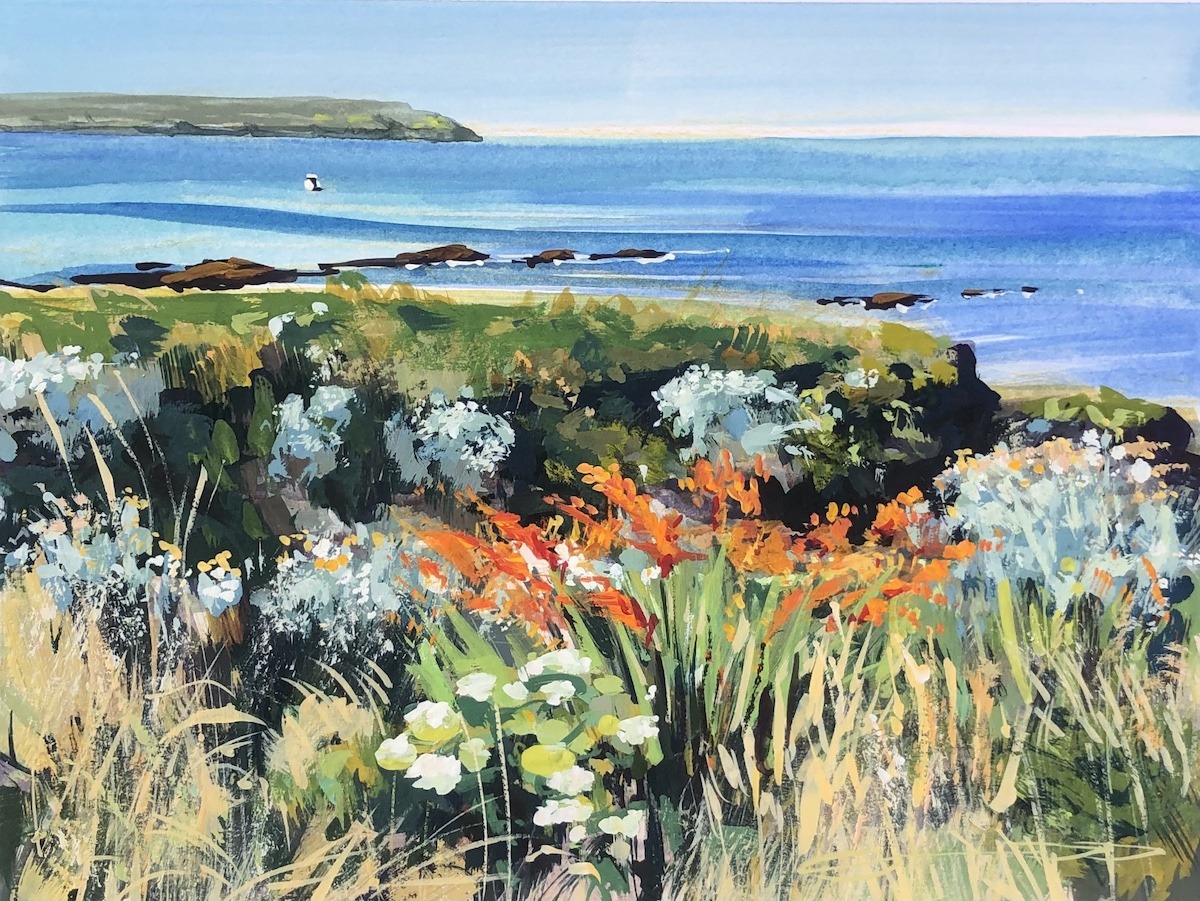 Original Woolacombe beach painting by North Devon landscape artist Steve PP