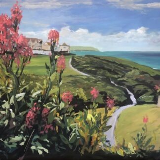 Combesgate Coast Path Original painting by Woolacombe artist Steve PP
