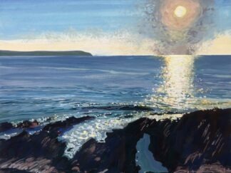 Original Woolacombe sunset painting by Woolacombe artist Steve PP